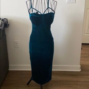 Turquoise Velour Dress